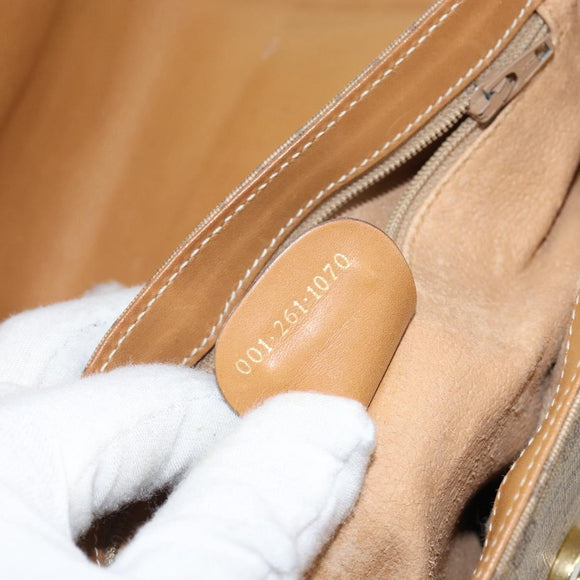 GUCCI Micro GG Supreme Shoulder Bag PVC Beige Gold Auth BA6123