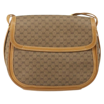 GUCCI Micro GG Supreme Shoulder Bag PVC Beige Gold Auth BA6123 - 0