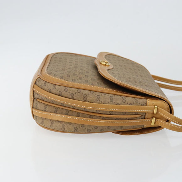 GUCCI Micro GG Supreme Shoulder Bag PVC Beige Gold Auth BA6123