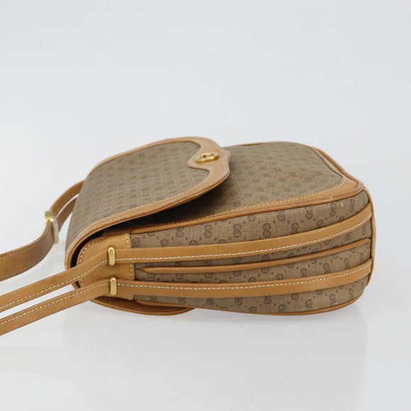 GUCCI Micro GG Supreme Shoulder Bag PVC Beige Gold Auth BA6123