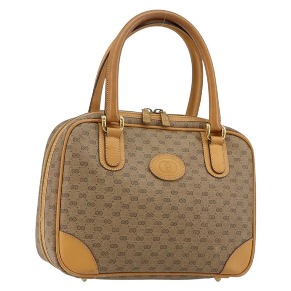 GUCCI Micro GG Supreme Hand Bag PVC Beige Gold 000 94 0030 Auth BA6124