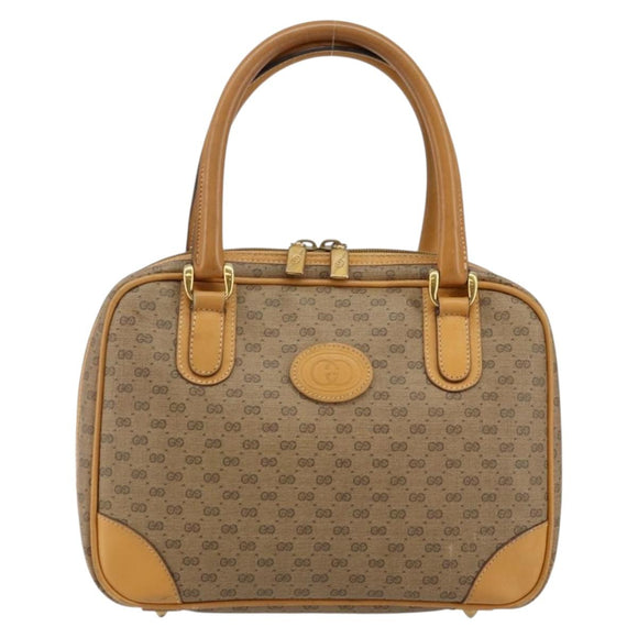 GUCCI Micro GG Supreme Hand Bag PVC Beige Gold 000 94 0030 Auth BA6124