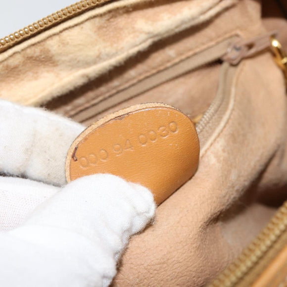 GUCCI Micro GG Supreme Hand Bag PVC Beige Gold 000 94 0030 Auth BA6124