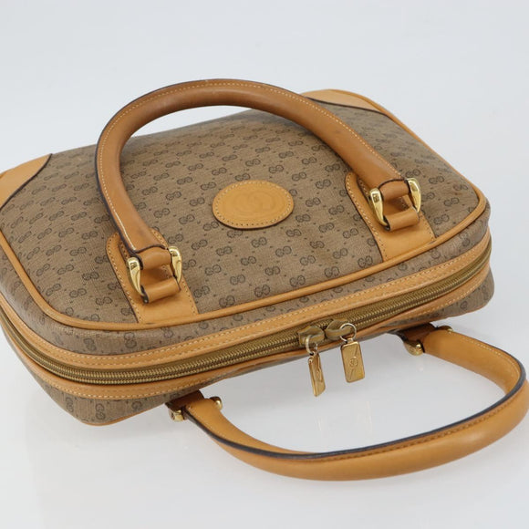 GUCCI Micro GG Supreme Hand Bag PVC Beige Gold 000 94 0030 Auth BA6124