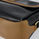 CELINE Shoulder Bag Leather Black Gold Auth BA6127-9