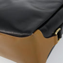 CELINE Shoulder Bag Leather Black Gold Auth BA6127-15