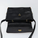 CELINE Shoulder Bag Leather Black Gold Auth BA6127-18
