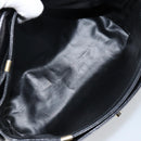 CELINE Shoulder Bag Leather Black Gold Auth BA6127-10