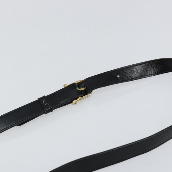 CELINE Shoulder Bag Leather Black Gold Auth BA6127