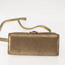 Salvatore Ferragamo Gancini Shoulder Bag Leather Gold Auth BA6129-10