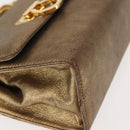 Salvatore Ferragamo Gancini Shoulder Bag Leather Gold Auth BA6129-11