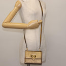 Salvatore Ferragamo Gancini Shoulder Bag Leather Gold Auth BA6129-22