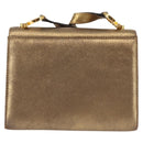 Salvatore Ferragamo Gancini Shoulder Bag Leather Gold Auth BA6129-3