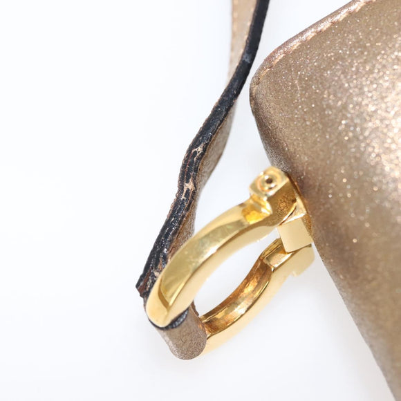 Salvatore Ferragamo Gancini Shoulder Bag Leather Gold Auth BA6129