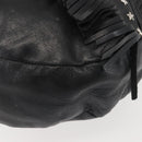 Jimmy Choo Studs Shoulder Bag Leather Black Auth BA6132-14