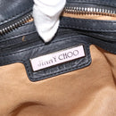 Jimmy Choo Studs Shoulder Bag Leather Black Auth BA6132-18