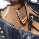 Jimmy Choo Studs Shoulder Bag Leather Black Auth BA6132-20