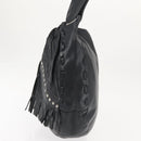 Jimmy Choo Studs Shoulder Bag Leather Black Auth BA6132-3