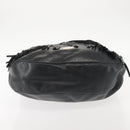 Jimmy Choo Studs Shoulder Bag Leather Black Auth BA6132-5