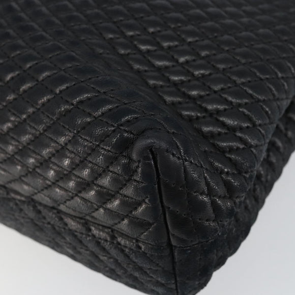 BALLY Hand Bag Leather Black Gold Auth BA6133