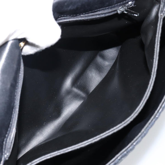 BALLY Hand Bag Leather Black Gold Auth BA6133