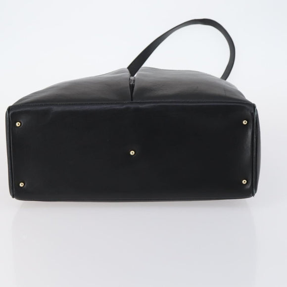 GUCCI Bamboo Hand Bag Leather 2way Black Gold 002 2855 0322 0 Auth BA6143