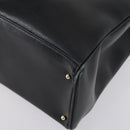 GUCCI Bamboo Hand Bag Leather 2way Black Gold 002 2855 0322 0 Auth BA6143-12