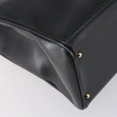 GUCCI Bamboo Hand Bag Leather 2way Black Gold 002 2855 0322 0 Auth BA6143-15