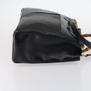 GUCCI Bamboo Hand Bag Leather 2way Black Gold 002 2855 0322 0 Auth BA6143-4