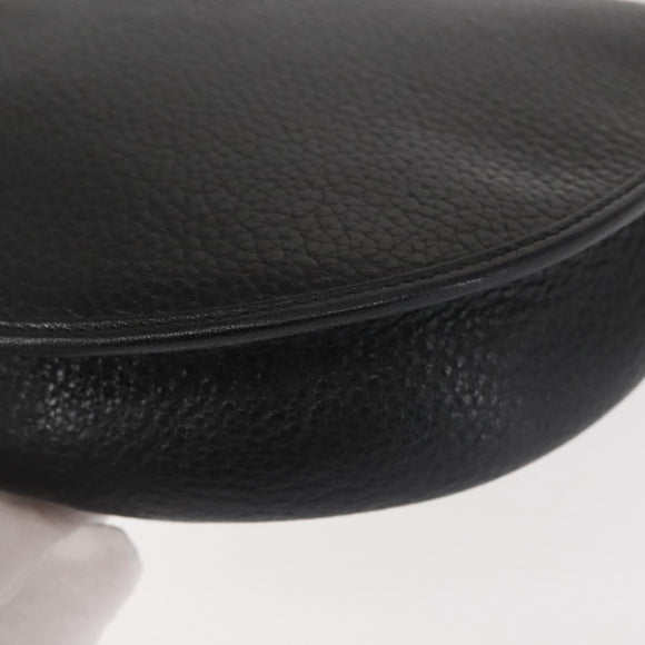 Christian Dior Shoulder Bag Leather Black Gold Auth BA6146