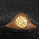 Christian Dior Shoulder Bag Leather Black Gold Auth BA6146-17