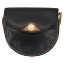Christian Dior Shoulder Bag Leather Black Gold Auth BA6146-13