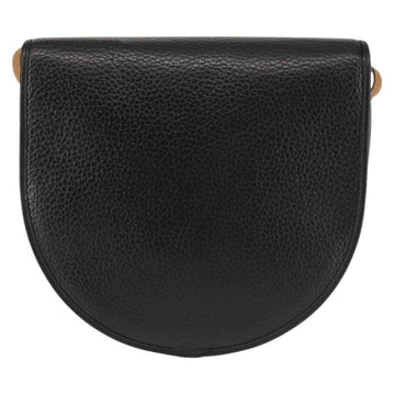 Christian Dior Shoulder Bag Leather Black Gold Auth BA6146 - 0