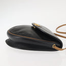 Christian Dior Shoulder Bag Leather Black Gold Auth BA6146-3