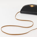 Christian Dior Shoulder Bag Leather Black Gold Auth BA6146-7