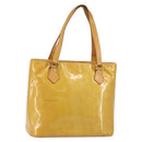 LOUIS VUITTON Monogram Vernis Houston Hand Bag Beige M91004 LV Auth BA6147-1