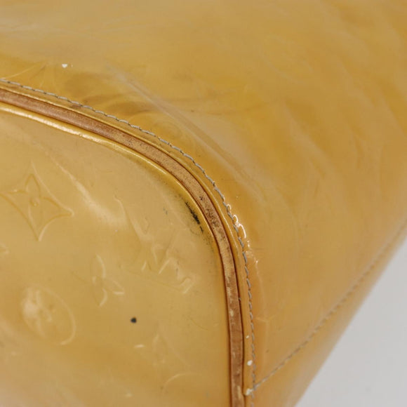 LOUIS VUITTON Monogram Vernis Houston Hand Bag Beige M91004 LV Auth BA6147