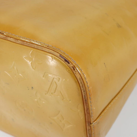 LOUIS VUITTON Monogram Vernis Houston Hand Bag Beige M91004 LV Auth BA6147