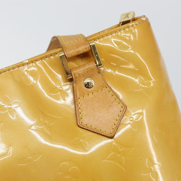 LOUIS VUITTON Monogram Vernis Houston Hand Bag Beige M91004 LV Auth BA6147