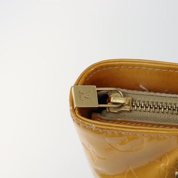 LOUIS VUITTON Monogram Vernis Houston Hand Bag Beige M91004 LV Auth BA6147