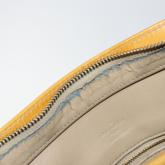 LOUIS VUITTON Monogram Vernis Houston Hand Bag Beige M91004 LV Auth BA6147