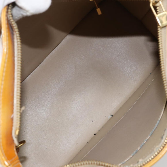 LOUIS VUITTON Monogram Vernis Houston Hand Bag Beige M91004 LV Auth BA6147