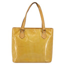 LOUIS VUITTON Monogram Vernis Houston Hand Bag Beige M91004 LV Auth BA6147-13