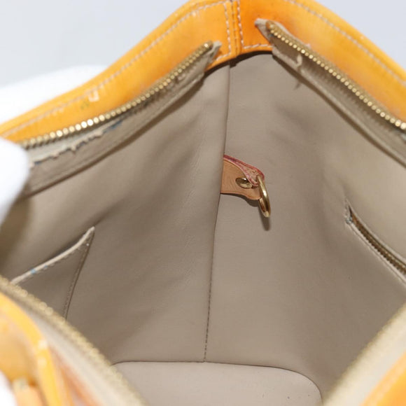 LOUIS VUITTON Monogram Vernis Houston Hand Bag Beige M91004 LV Auth BA6147