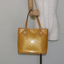 LOUIS VUITTON Monogram Vernis Houston Hand Bag Beige M91004 LV Auth BA6147-25
