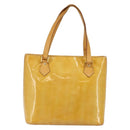 LOUIS VUITTON Monogram Vernis Houston Hand Bag Beige M91004 LV Auth BA6147-2