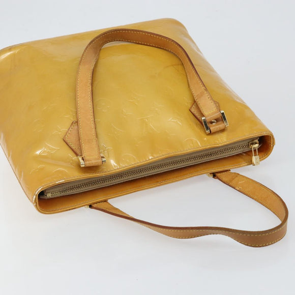 LOUIS VUITTON Monogram Vernis Houston Hand Bag Beige M91004 LV Auth BA6147