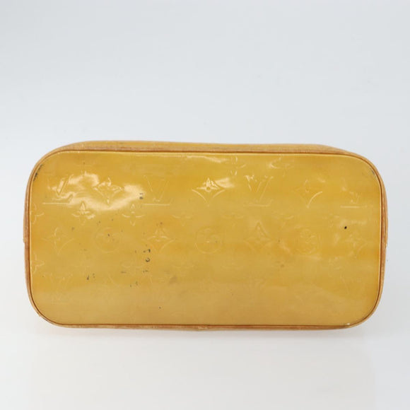 LOUIS VUITTON Monogram Vernis Houston Hand Bag Beige M91004 LV Auth BA6147