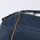 Chloe Etel Hand Bag Leather 2way Blue Gold Auth BA6149-12