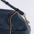 Chloe Etel Hand Bag Leather 2way Blue Gold Auth BA6149-15